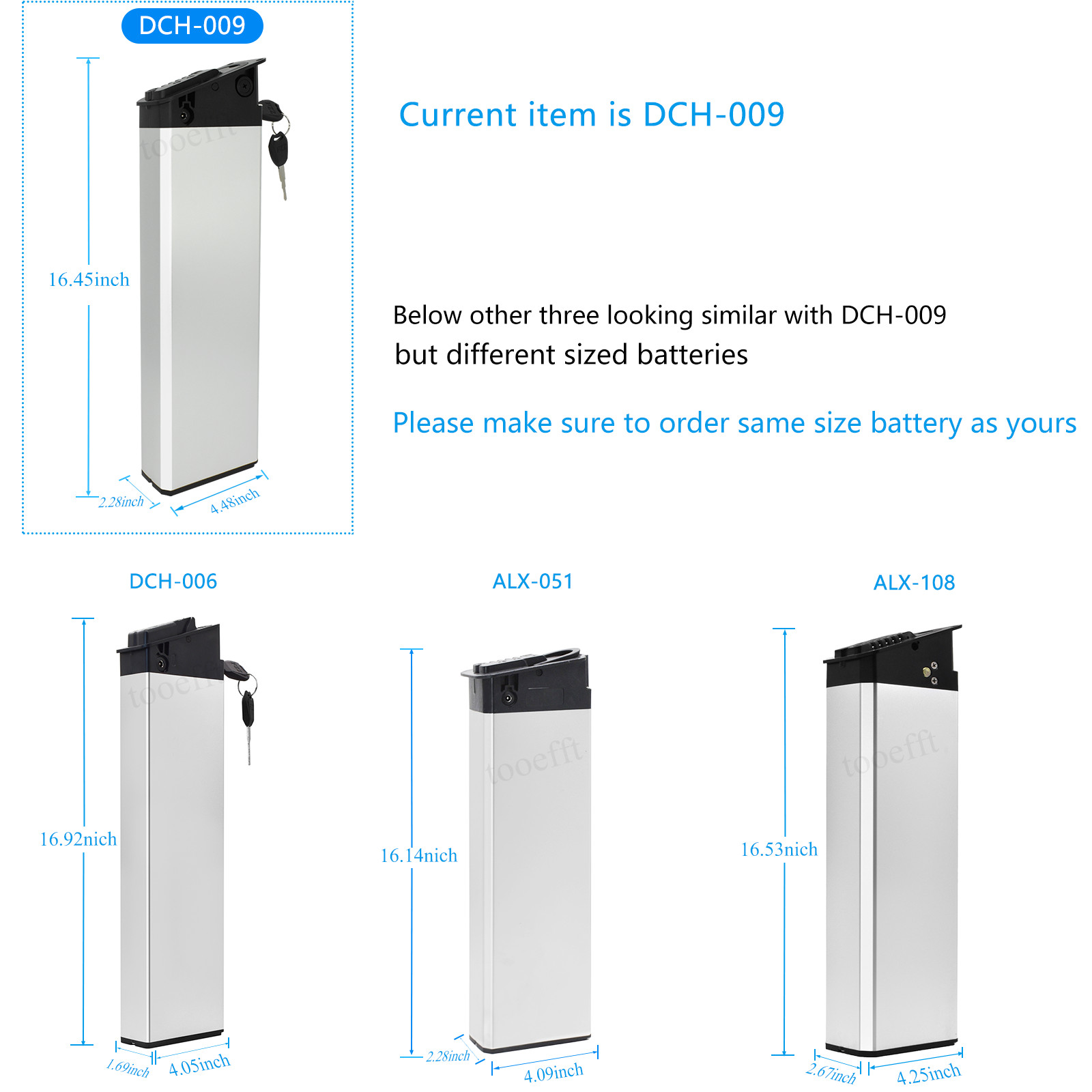 tooefft 48V 52V 17.5Ah Lithium Ion Electric Ebike batteries for MATE X Engwe