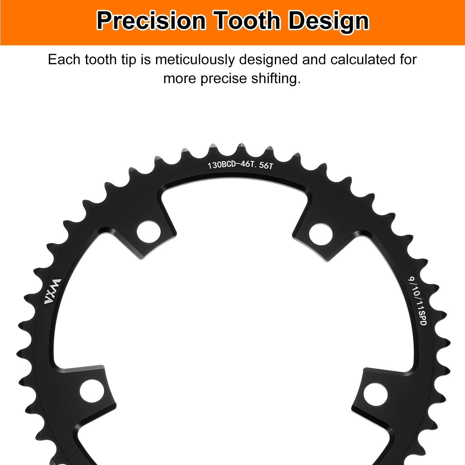 130BCD Bike Chainring 46T Round Narrow Wide Single Chainring for Road Bike