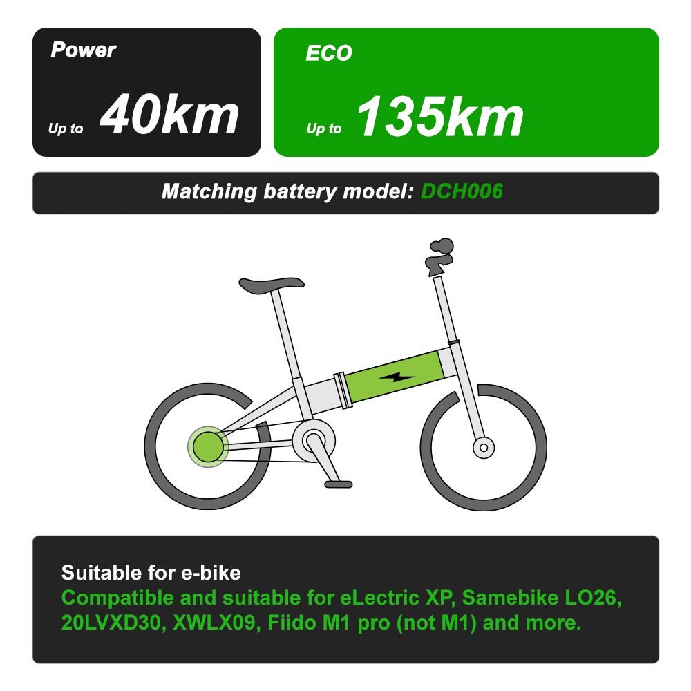 Samebike LO26 20LVXD30 LAFLY X3 X5 Folding Ebike Battery 48V 11.6Ah E-Bikes