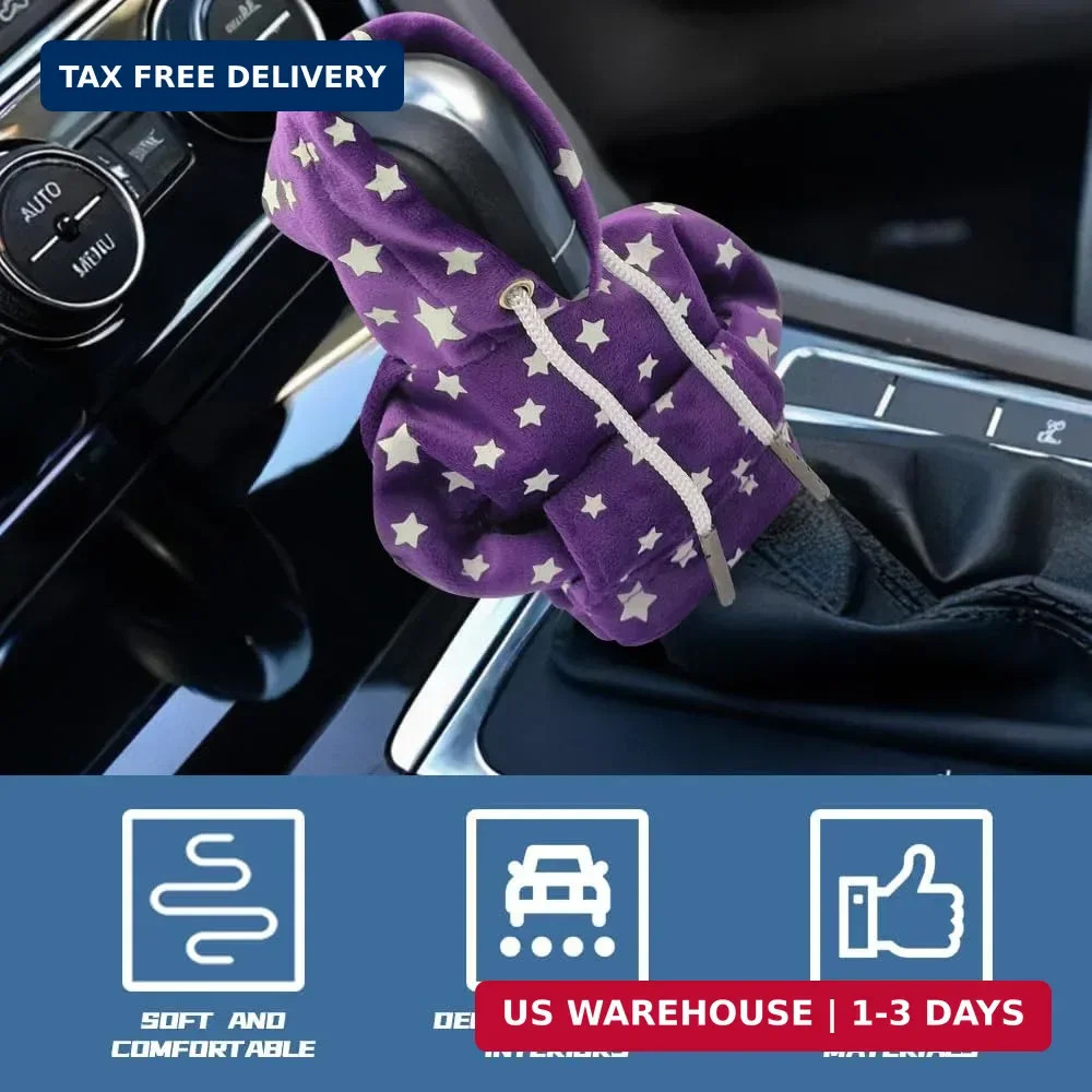 Universal Glow in The Dark Star Gear Shift Knob Hoodie Cover, Fashionable Mini S