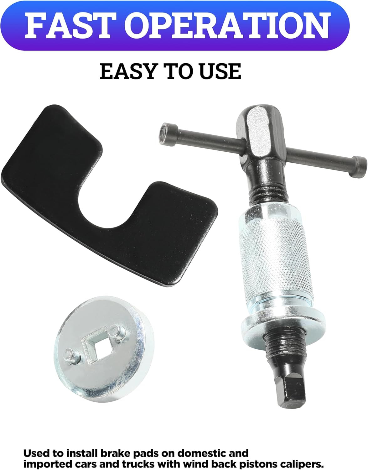 Brake Caliper Piston Rewind Tool for Most Cars–Compatible Replacement