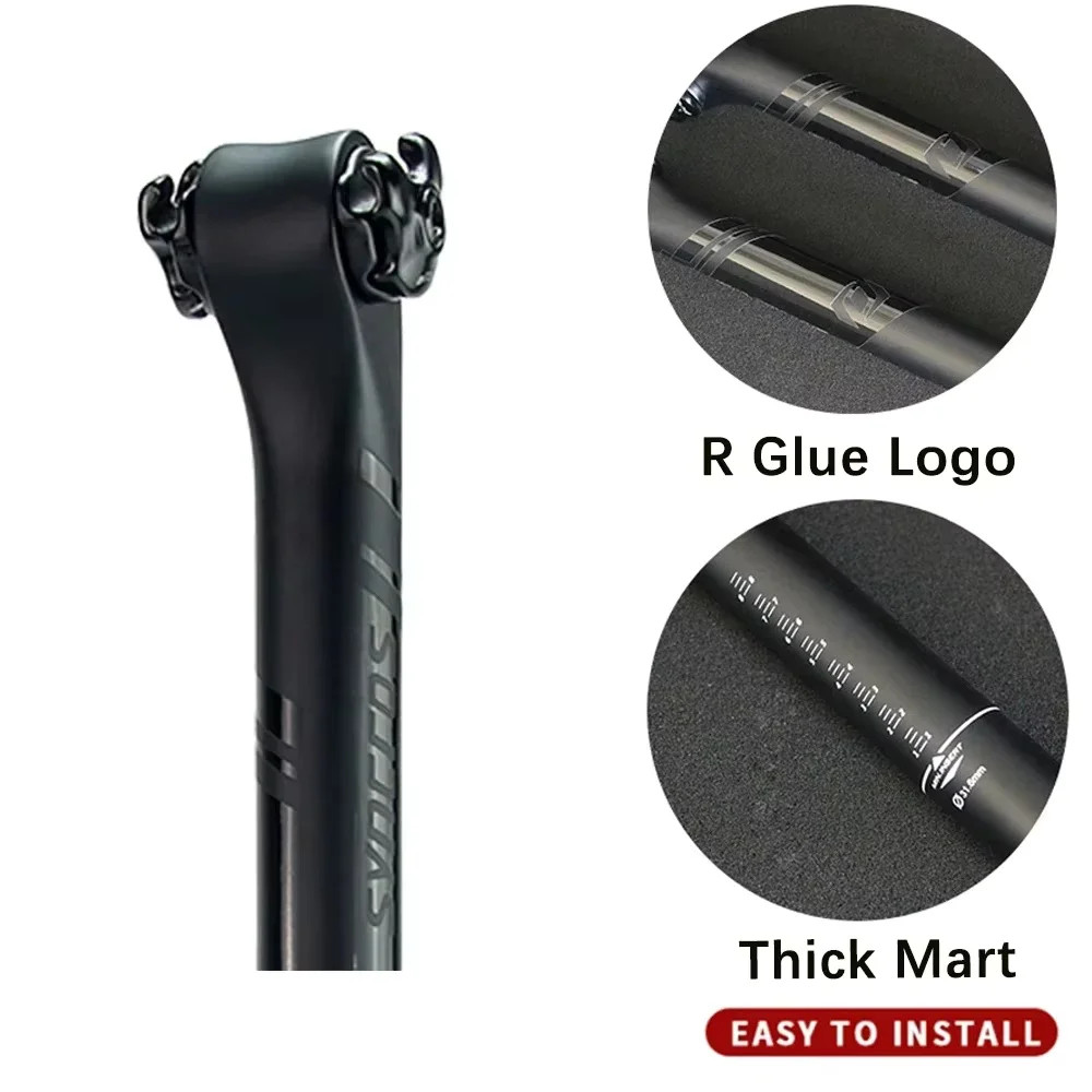 Carbon Fiber Seatpost MTB/Road Bike Seat Tube 0°/20° Rail 7×9/7x7mm 27.2-31.6mm