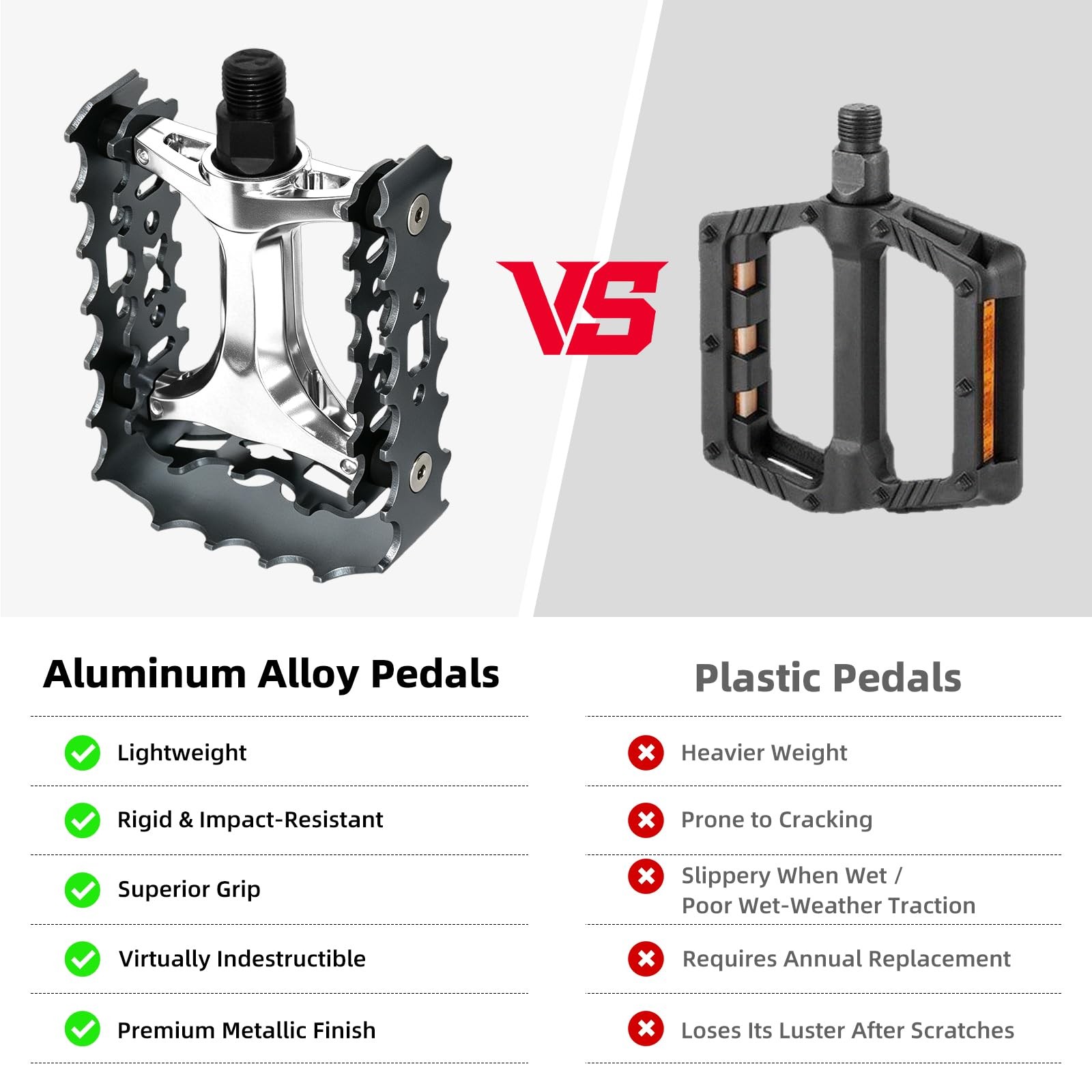 MTB Pedals Mountain Bike Pedals 9/16 Sealed Bearing,Aluminum Antiskid Durable…