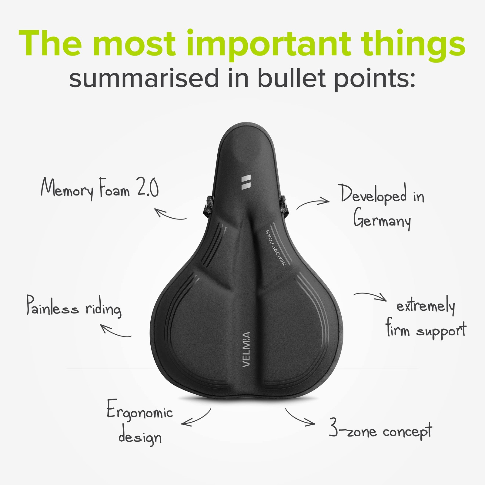 Bike Seat Cushion Made of Comfy Memory Foam I Bike seat Cover for Men & Women…