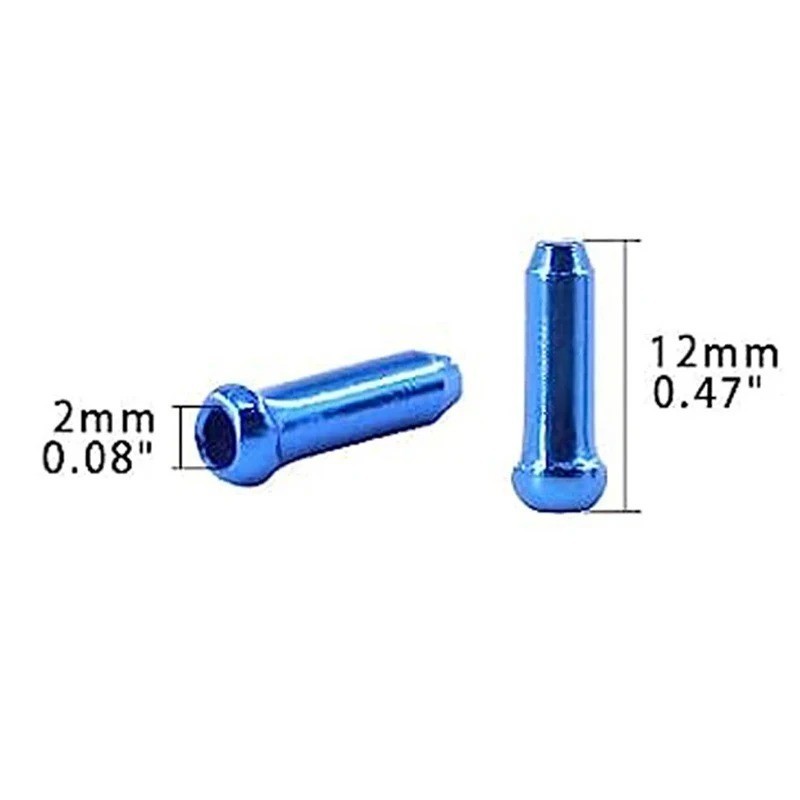 50Pcs Bike Inner Cable End Caps Alloy Road Mountain Bikes Brake Tips Shift Cable
