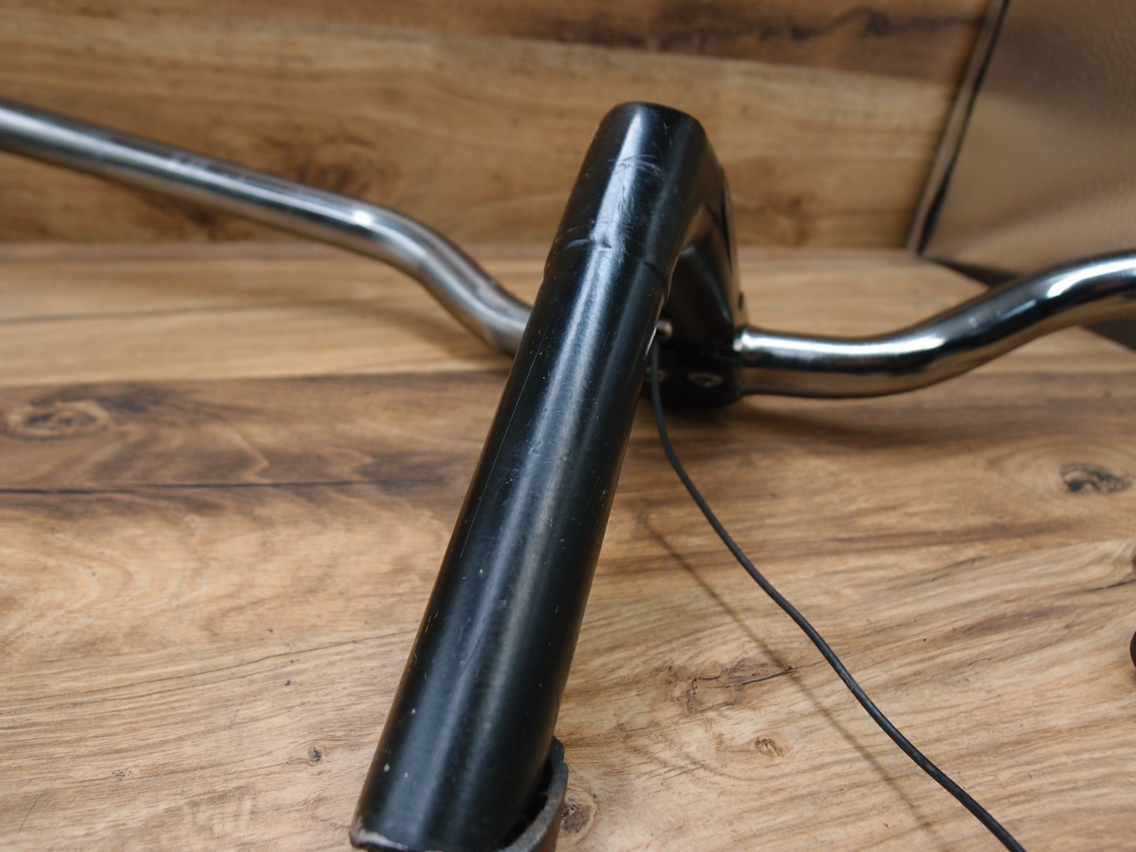 steel riser handlebar Schauff + quill stem CATEYE 25.4 mm for road bike touring
