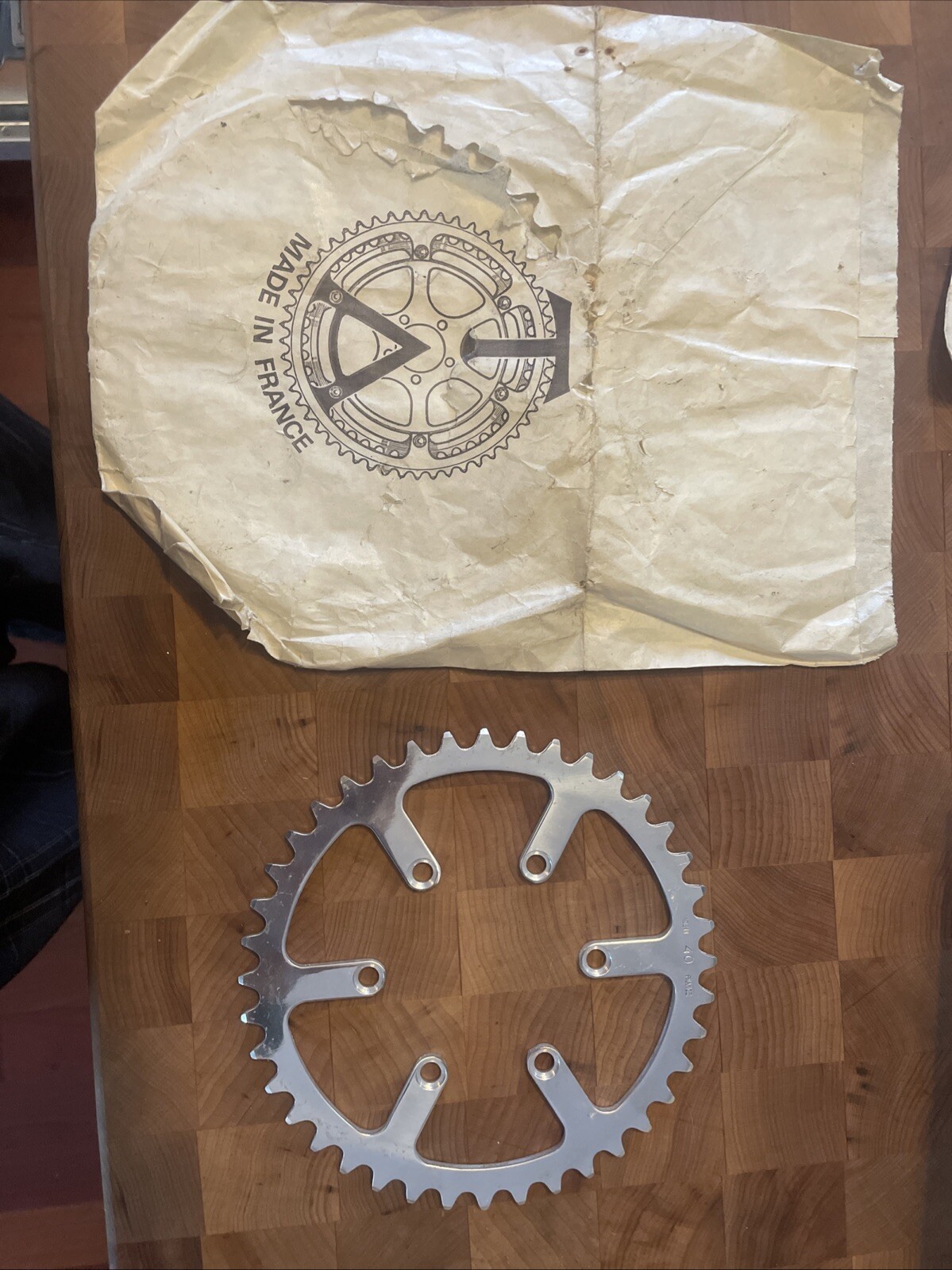 Vintage New-Old-Stock TA CYCLOTOURISTE Chainring 40T x 80 BCD x 6-Arm. (NJ)