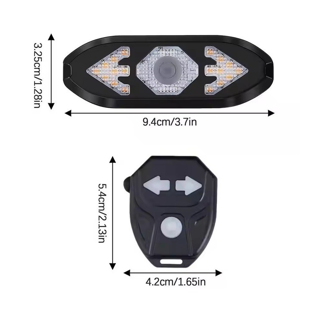 USB Rechargeable Wireless Bike Tail Light with Multiple Modes and Turn Signals