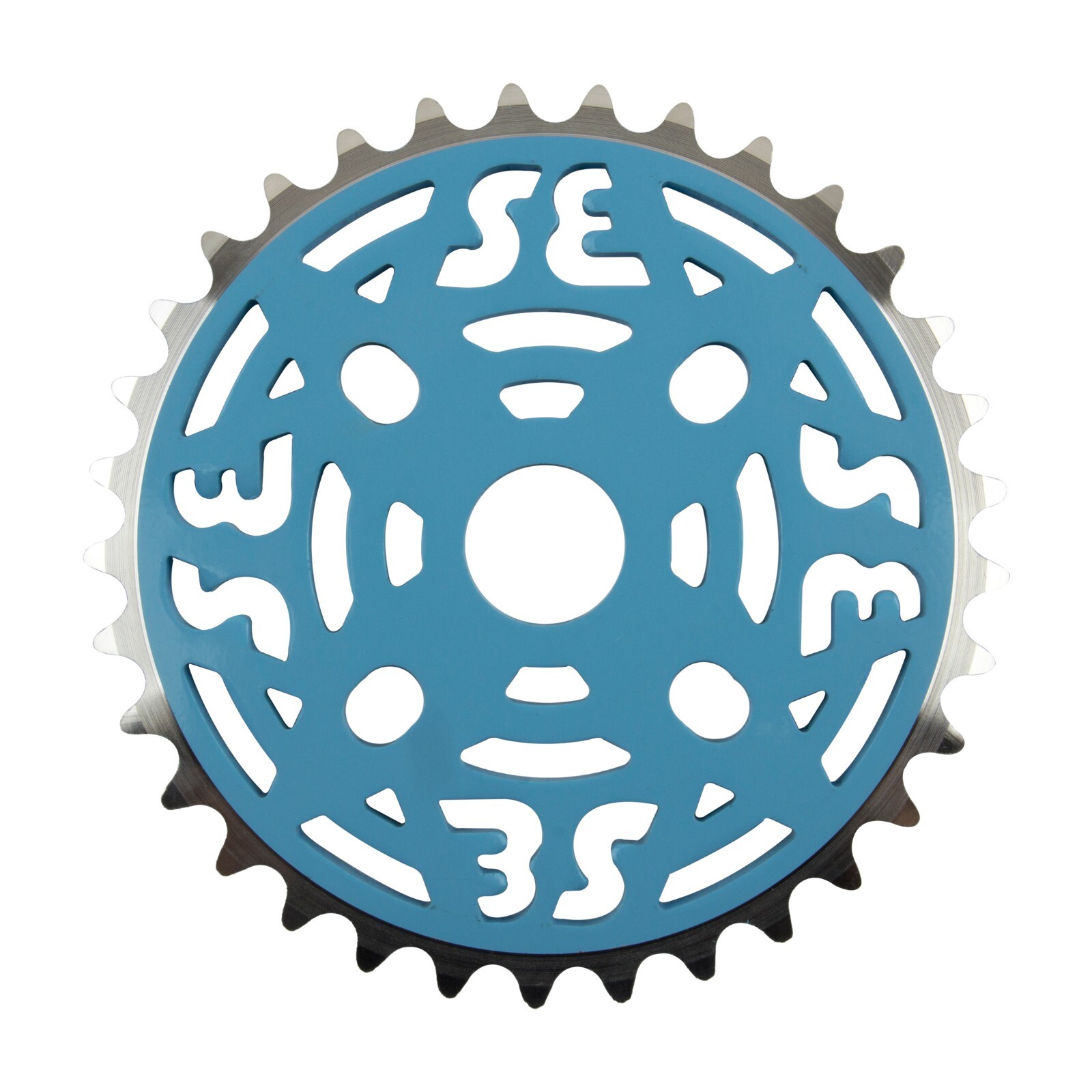 SE Bikes BMX 1 Piece Alloy Chainring 33 Tooth for 1/2″x1/8″ Painted SE Blue