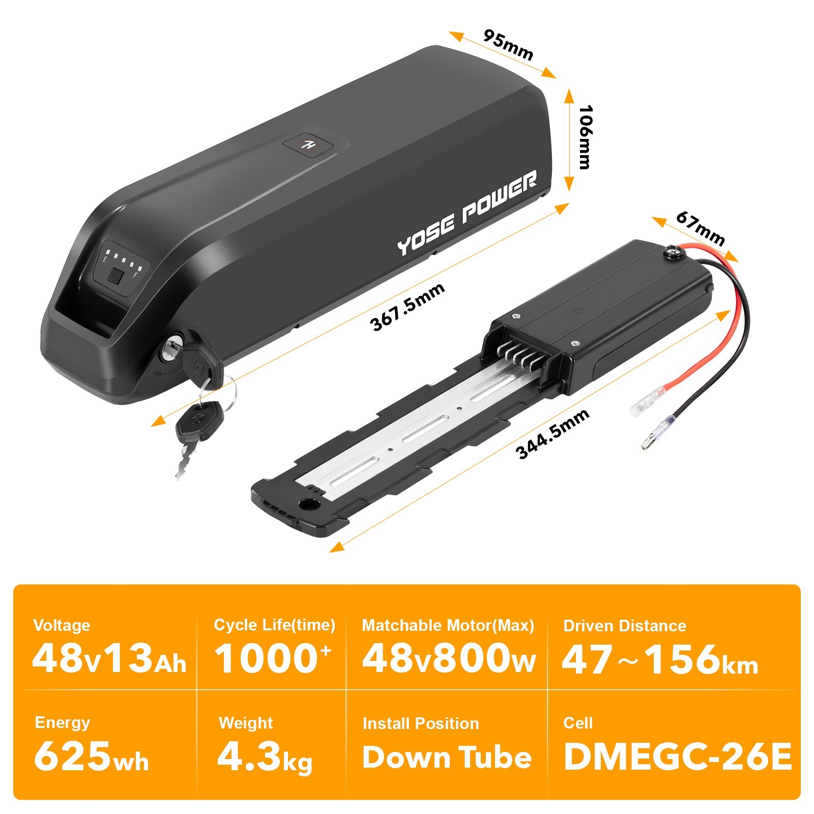 Hey bike Battery 48V 13Ah Race max Mars 2.0 Battery Replacement Heybike