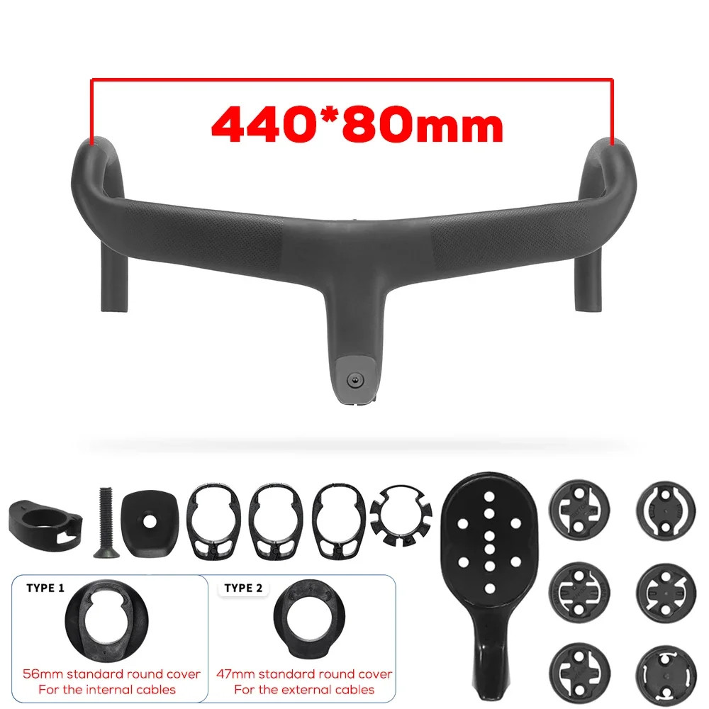 Full Internal Cable Road Bike Handlebar Carbon Integrated Cockpit OD1 Handlebar
