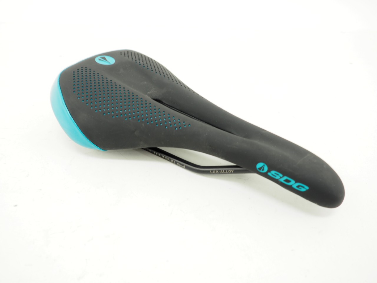 SDG Allure Bicycle Saddle Black / Blue Lux-Alloy 270mm x 135mm