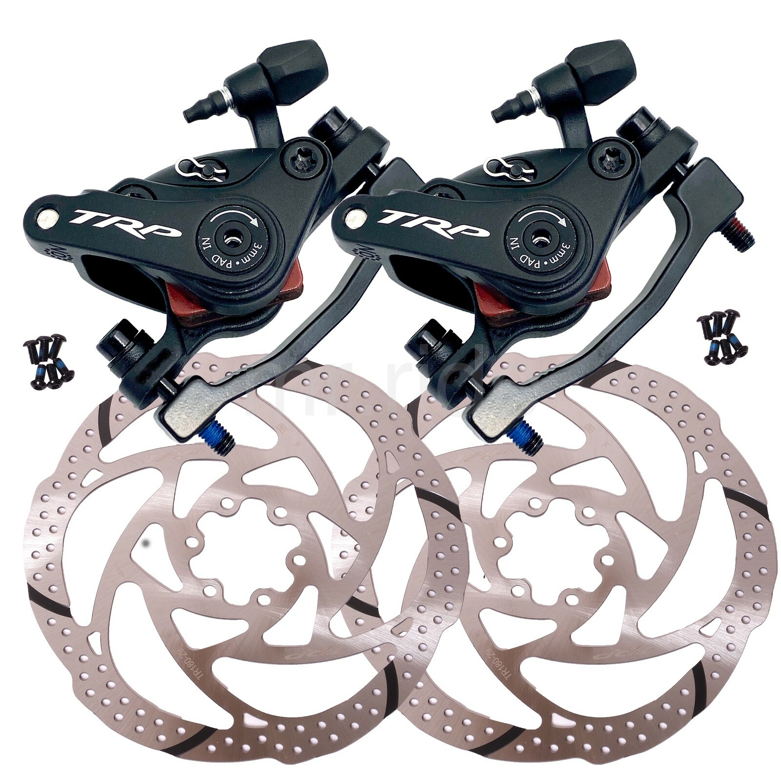 TRP Spyke MTB Bike Mechanical Disc Brake Caliper PM Post Mount 180mm Front+Rear