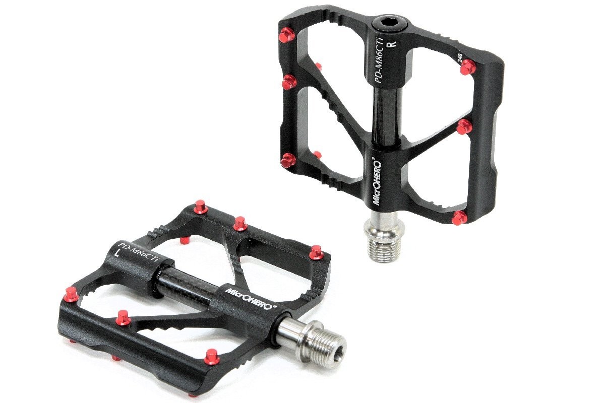 MicrOHERO Titanium Flat Pedals Ultra Light 220g MTB BMX Cross Bike Sealed