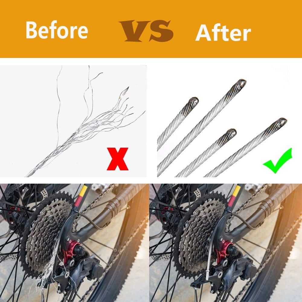 [4-PACK] Universal Bike Shifter Cable Kit – 1.2mm Galvanized Steel Derailleur…