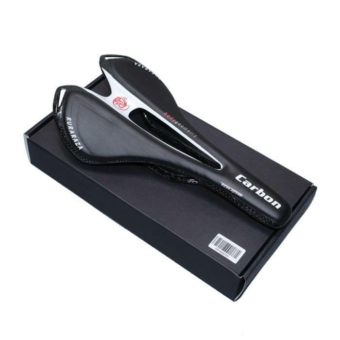 Carbon Fiber + Leather Bicycle Saddle Road Mountain Bike Saddle Seat Pad Cushion