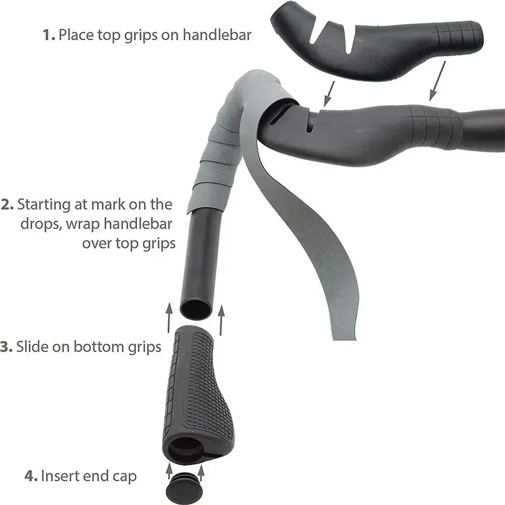 Cruise Control Drop Bar Grips Road Bike Handlebars, Fits All Drop Bar Handlebar
