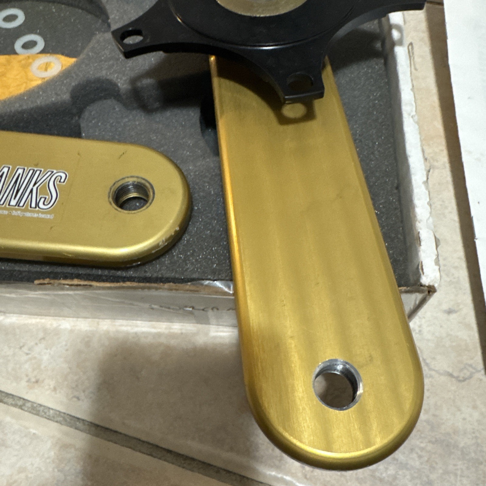 Power Cranks 175.mm Training Crankset w/ Bottom Bracket Gold