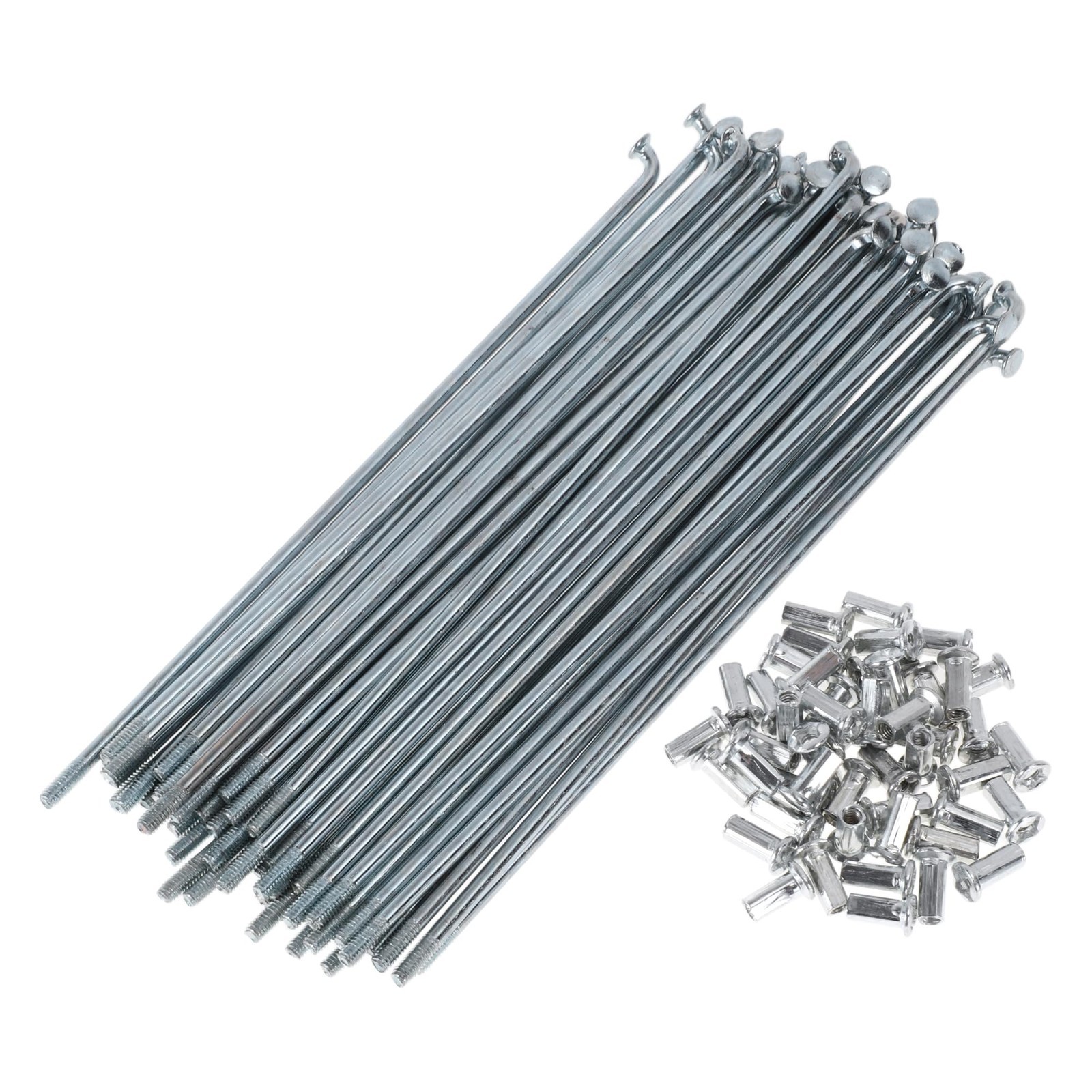 48 Set 10G Bicycle Spokes – J Bend Carbon Steel Galvanized Wheel Spokes Silver T