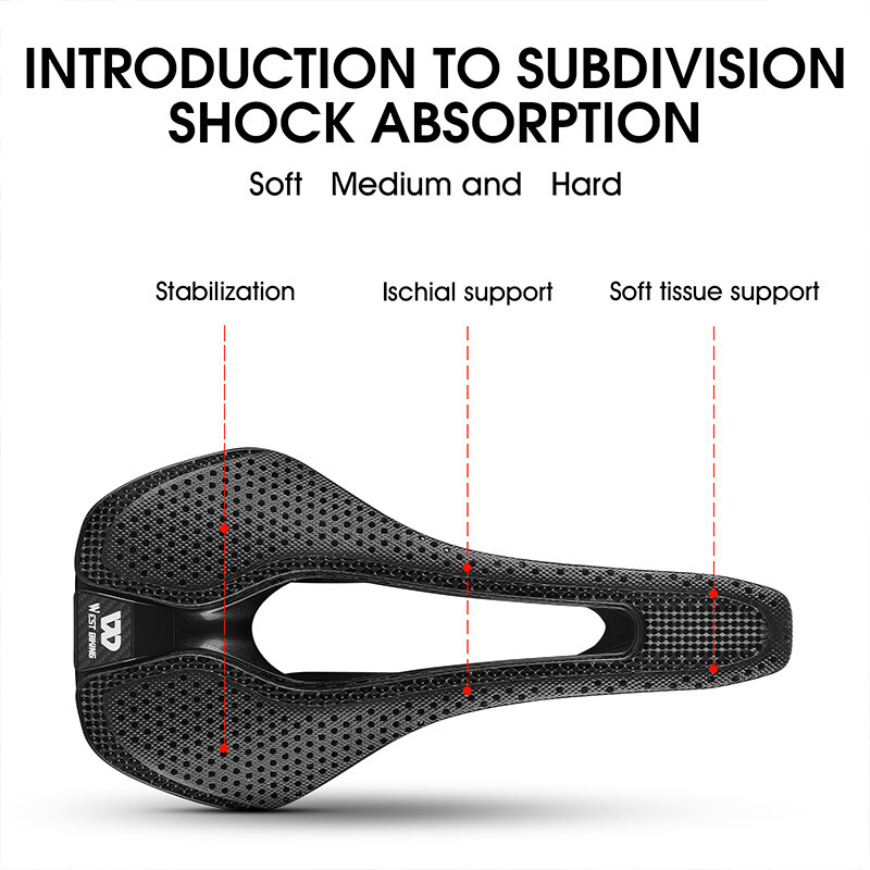WEST BIKING Carbon Fiber Nylon 3D Printed Saddle MTB Road Bike Bicycle Saddle