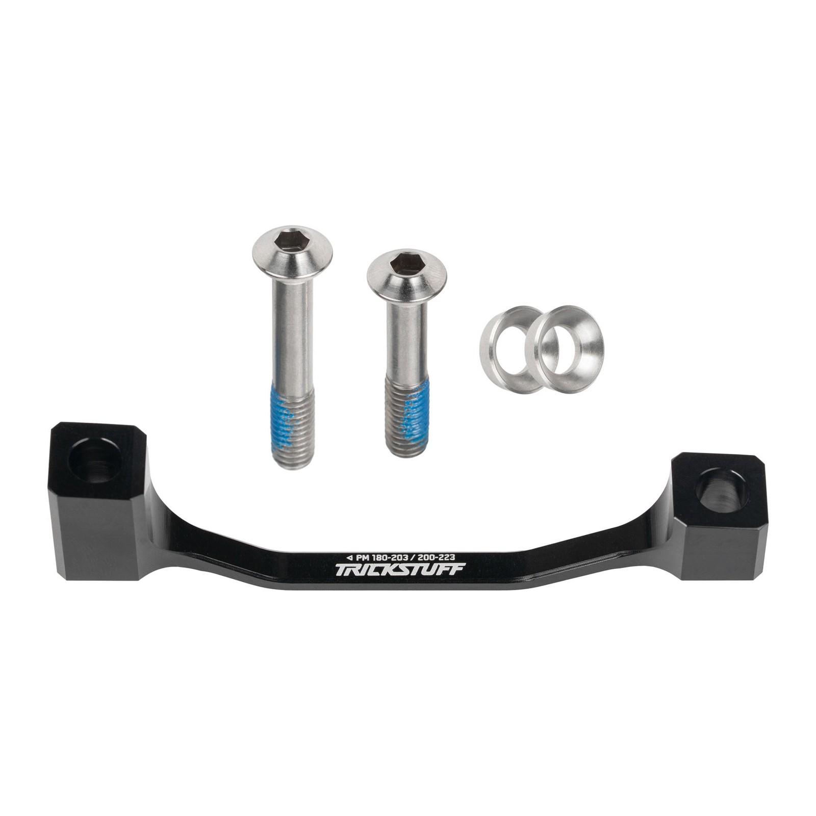 Trickstuff +23 PM 74mm Post Mount Disc Brake Caliper Adapter – Black, Titanium