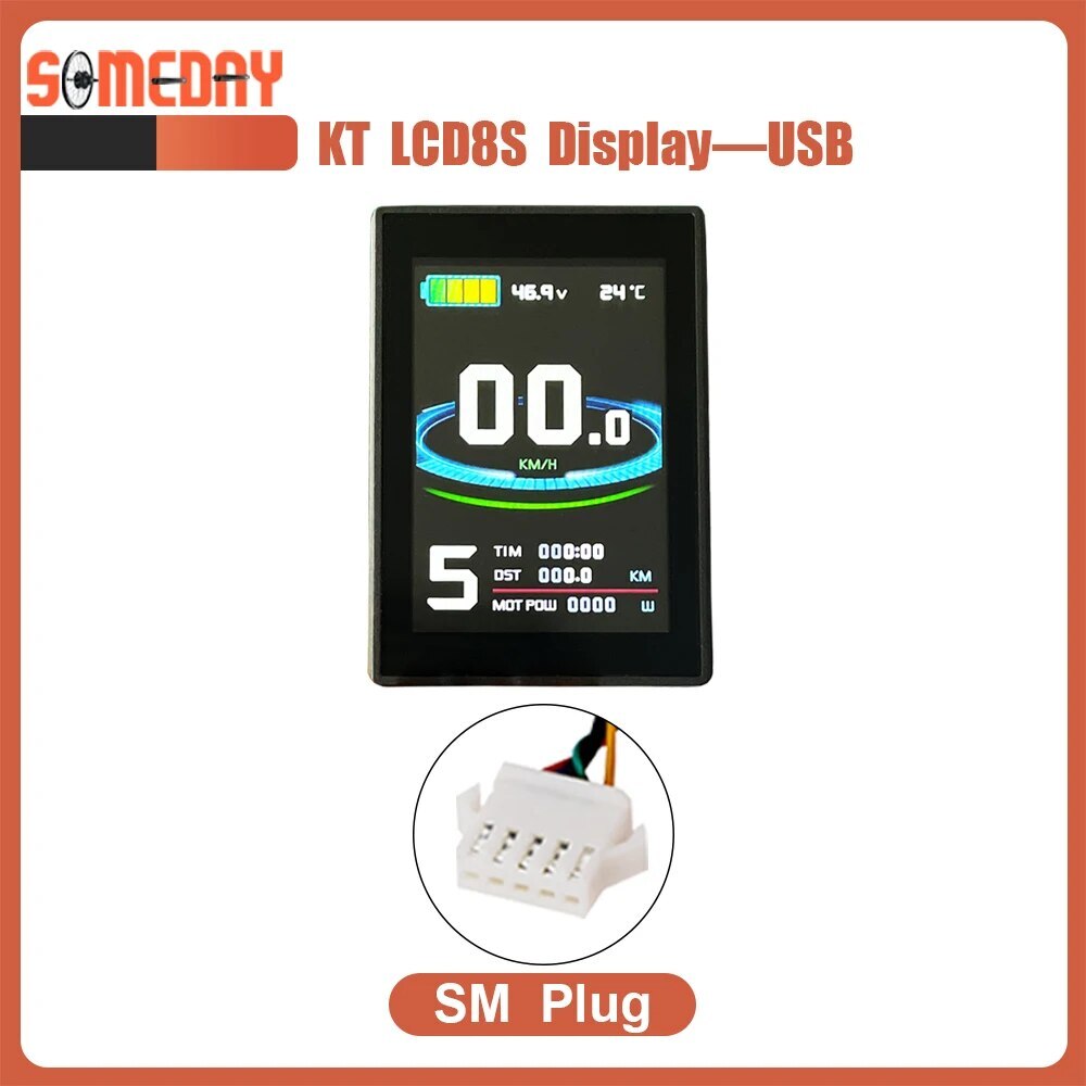 E-bike LCD LED Display Waterproof SM Plug 24V 36V 48V 72V for Ebike Display