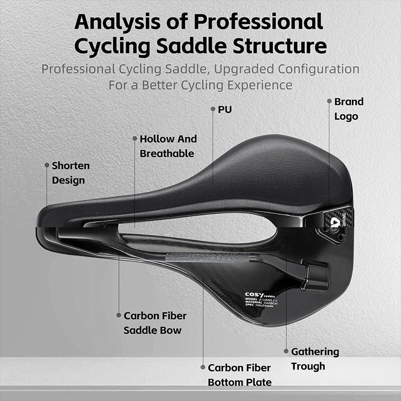 WEST BIKING PU Leather T700 Carbon Fiber Road Bike Saddle Bicycle Saddle Cushion