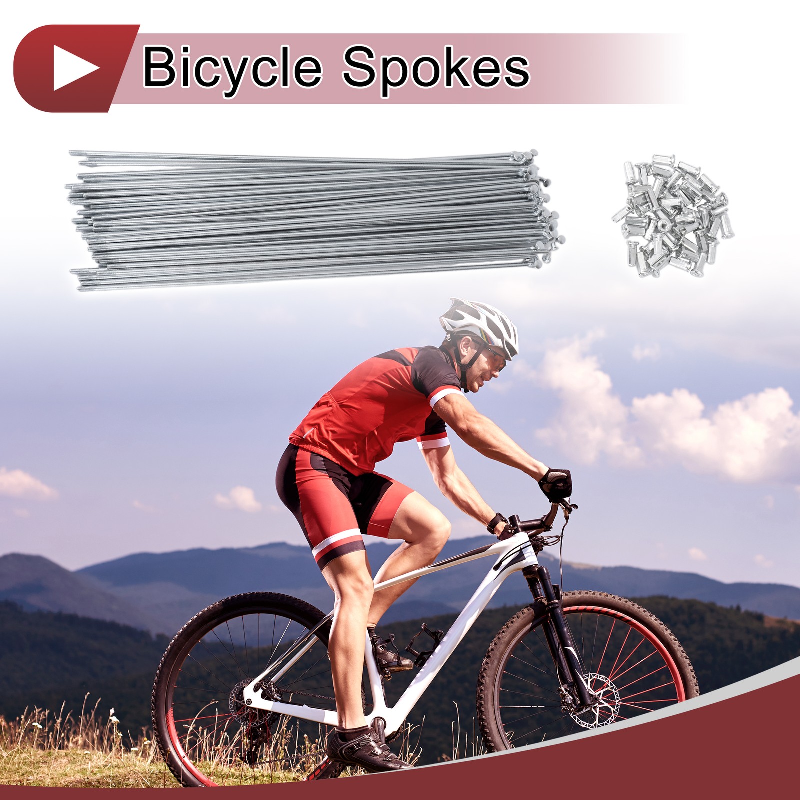 48 Set 10G Bicycle Spokes 285mm Bike Wheel Spokes Carbon Steel Galvanized