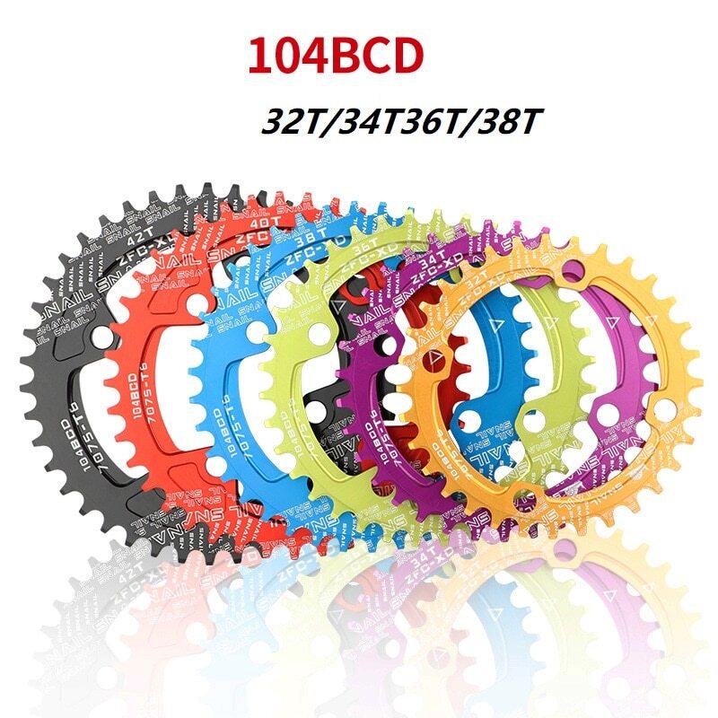 104BCD MTB Round Narrow Wide Chainring Bike Chainwheel 30/32/34/36/38/40/42T