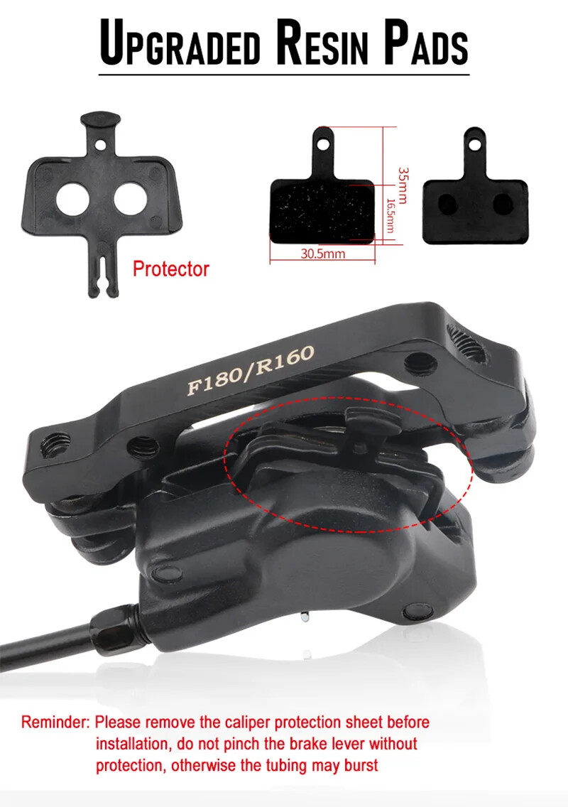 Front Rear Oil Disc Brake Set 800mm 1400mm Mountain Bike Hydraulic Disc Brake