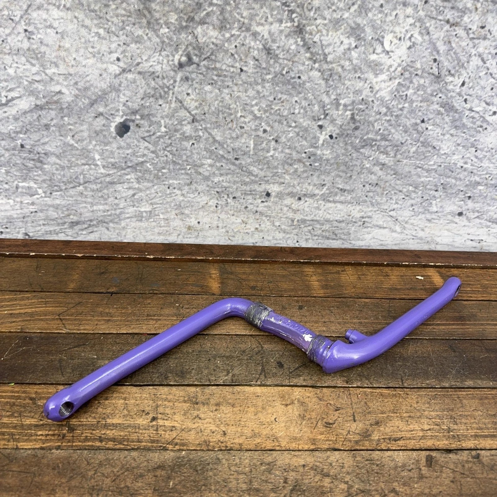 Vintage BMX FReestyle Crank 1pc Old School One Piece Cr-Mo Purple Violet Bent