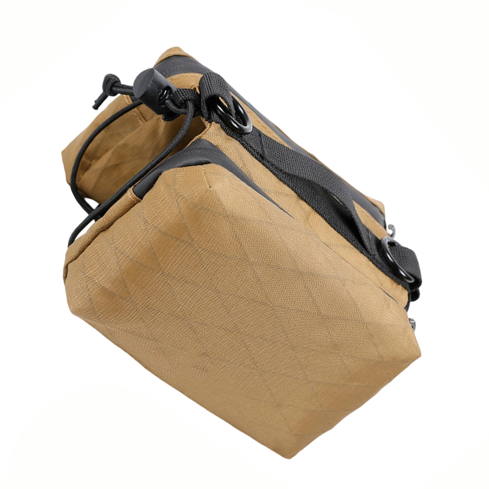Compact Frame Mounted Bike Bag for Road MTB Use 16.1x12x9.5cm Polyester Brown