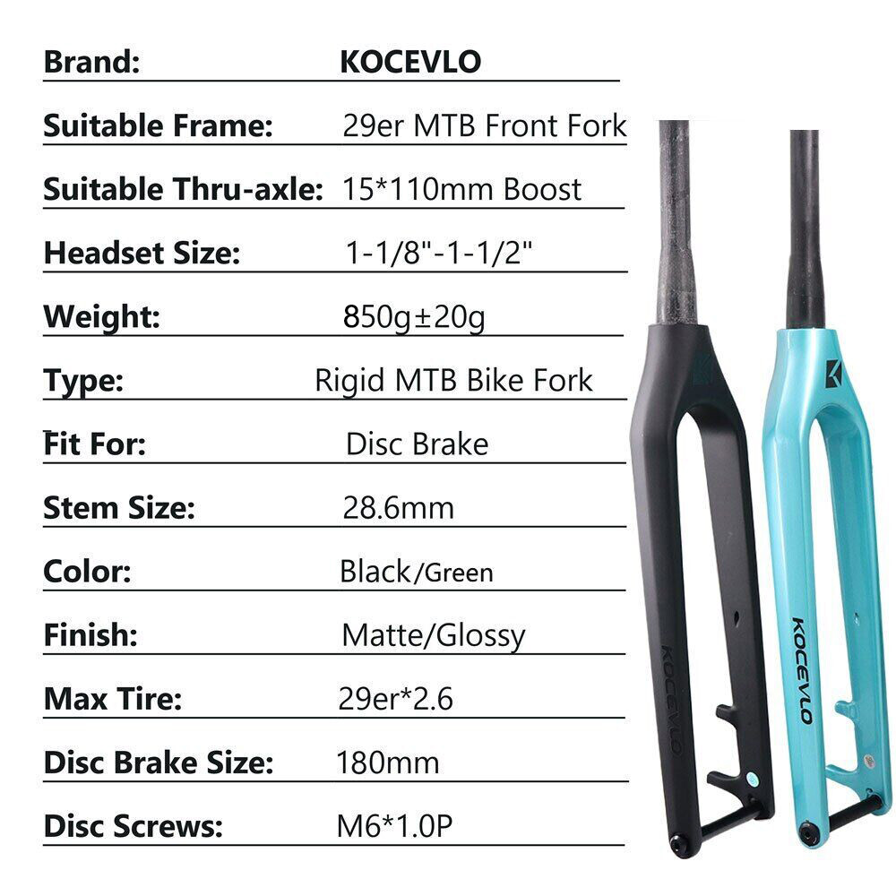 Carbon Mountain Bike Boost Fork 29er mtb Rigid Tapered Bicycle Forks 15*110mm