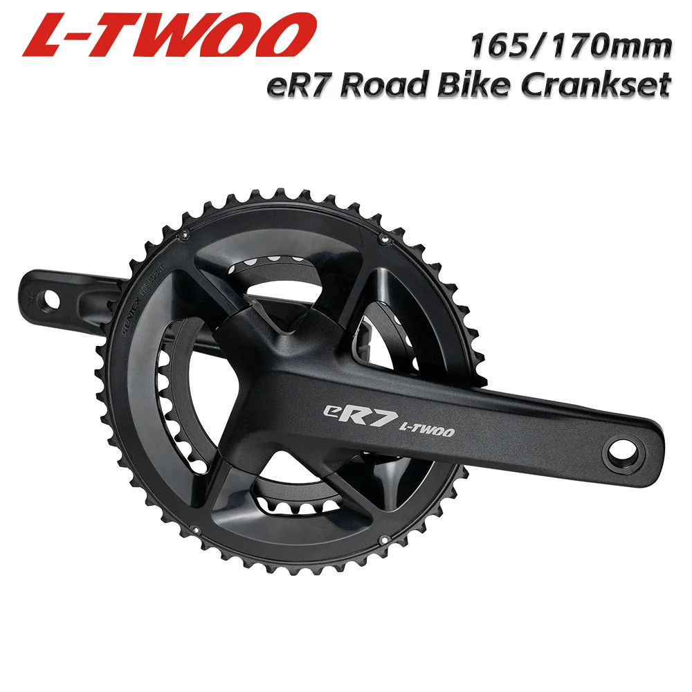 L-TWOO eR7 Road Bike Crankset 50-34T 165/170mm 24mm Axle 11/12 Speed Black