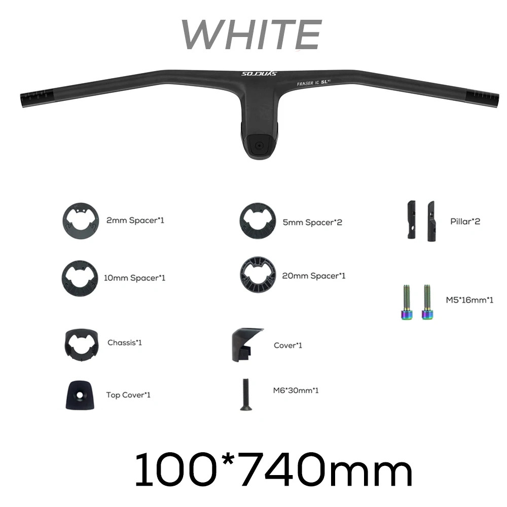 MTB Handlebar 740MM -20 Degree Full Carbon Fiber Integrated Cockpit Handlebar