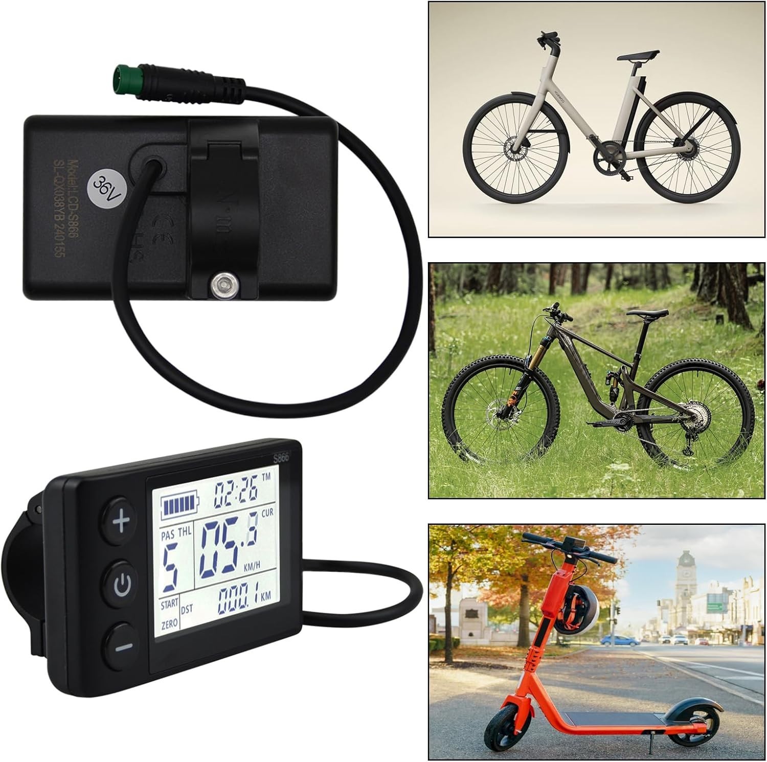 Wireless Speedometer & Odometer for Electric Bikes – S866 LCD Display Control