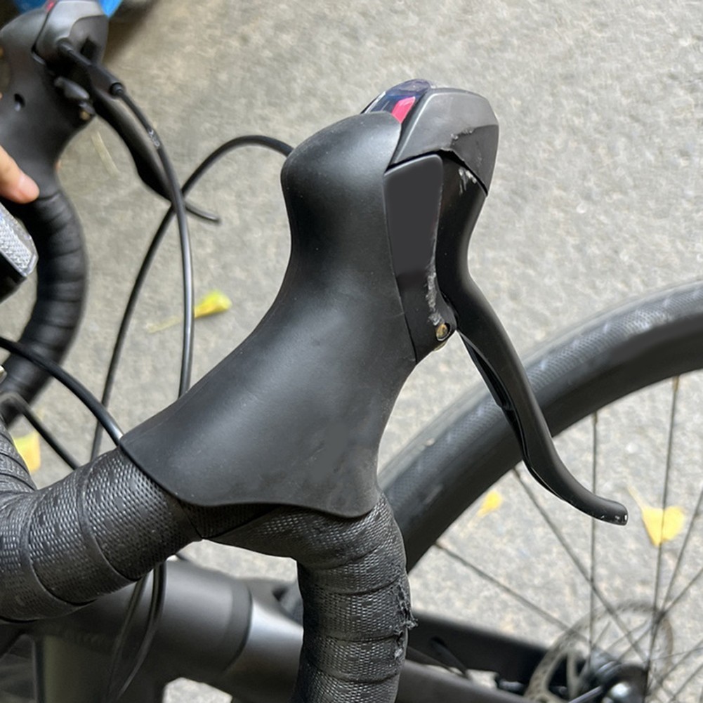 Enhanced Grip and Protection Silicone Bicycle Handlebar Cover Black/Red