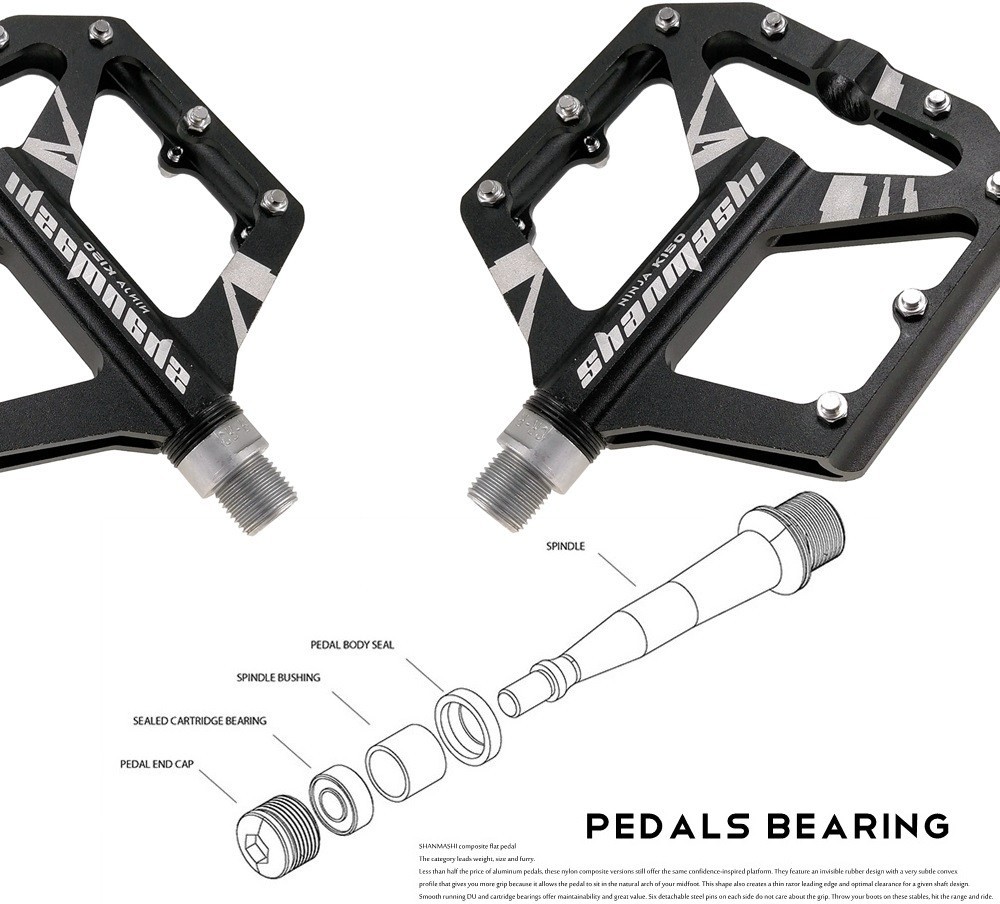 Road MTB Bike Pedal CNC Aluminum Flat Platform Sealed Bearing Bicycle Pedals