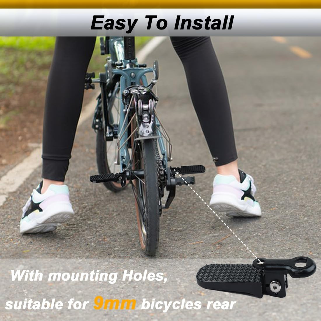 Aluminium Alloy Rear Foot Pegs for Mountain and E-Bikes – 1 Pair