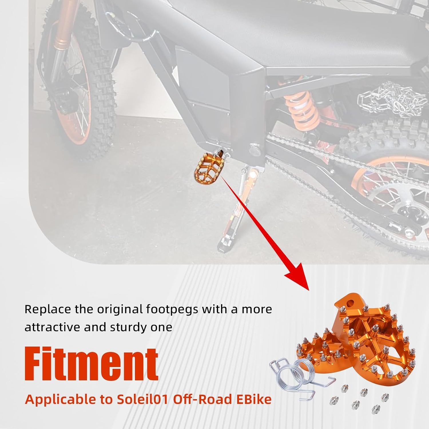 Dirt Bike Foot Pegs for Tutti Soleil01,CNC 7075 Aluminum FootPegs Rest Pedal for