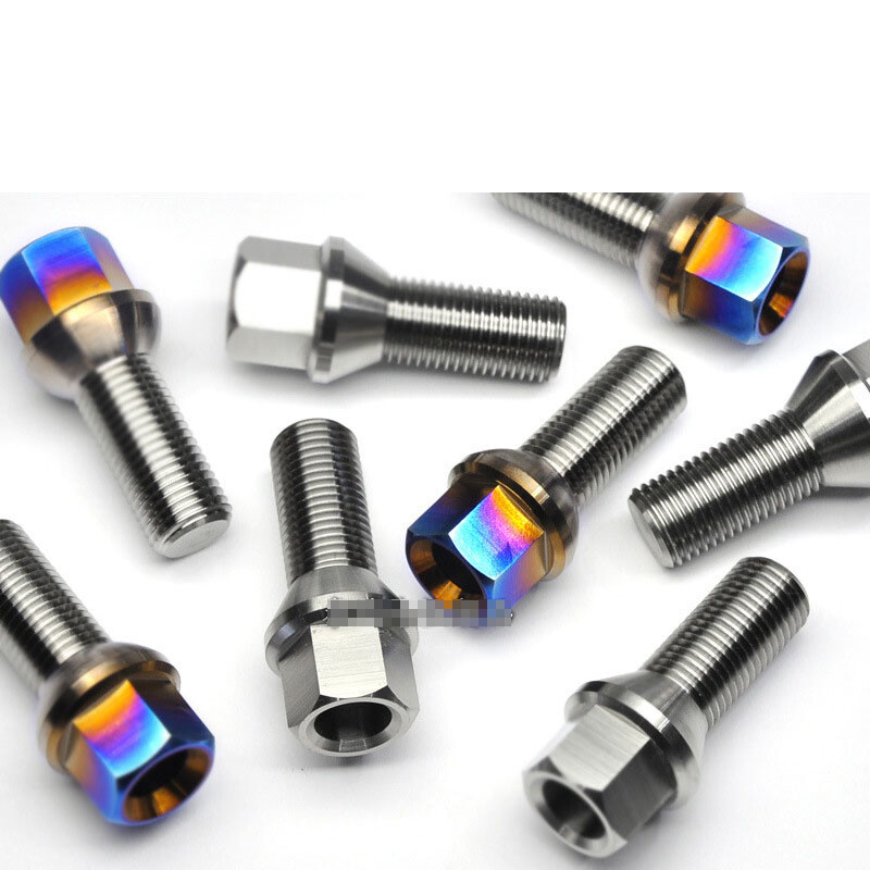 4pcs M14 x 1.25/ 1.5x 28/35mm titanium wheel hub screw bolts