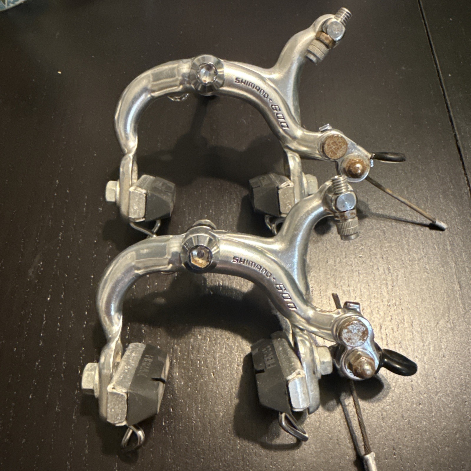 Shimano 600 Arabesque Vintage Brake Caliper Set Front Rear Nutted