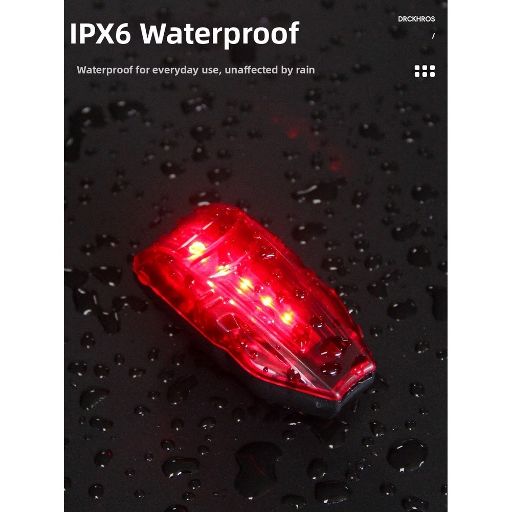 USB Rechargeable Rear Bike Light High Visibility LED 2.72 x 3.5 cm ABS