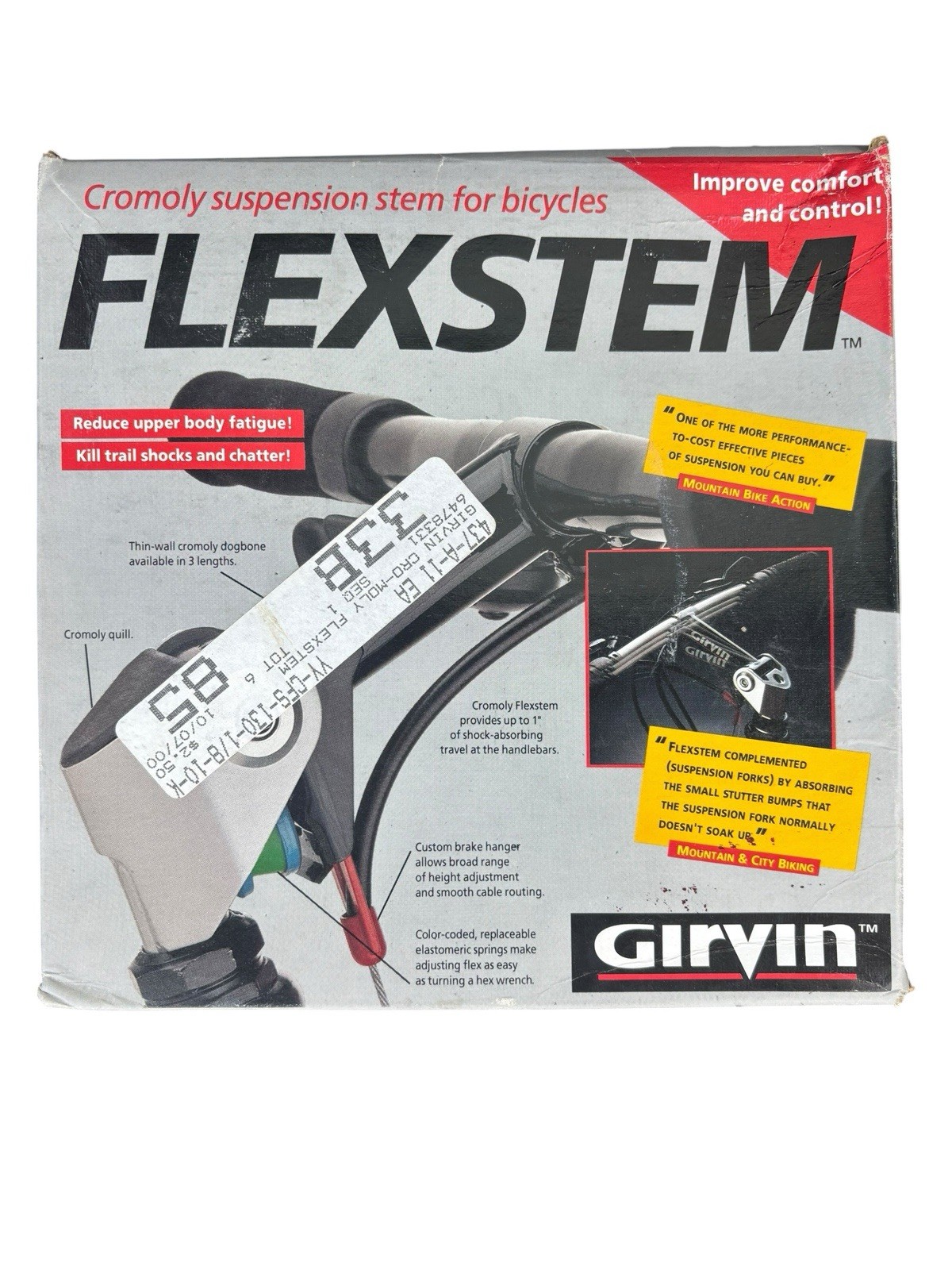 NOS Girvin Flexstem 130mm 25.4 MTB Suspension Stem Vintage Mountain Bike