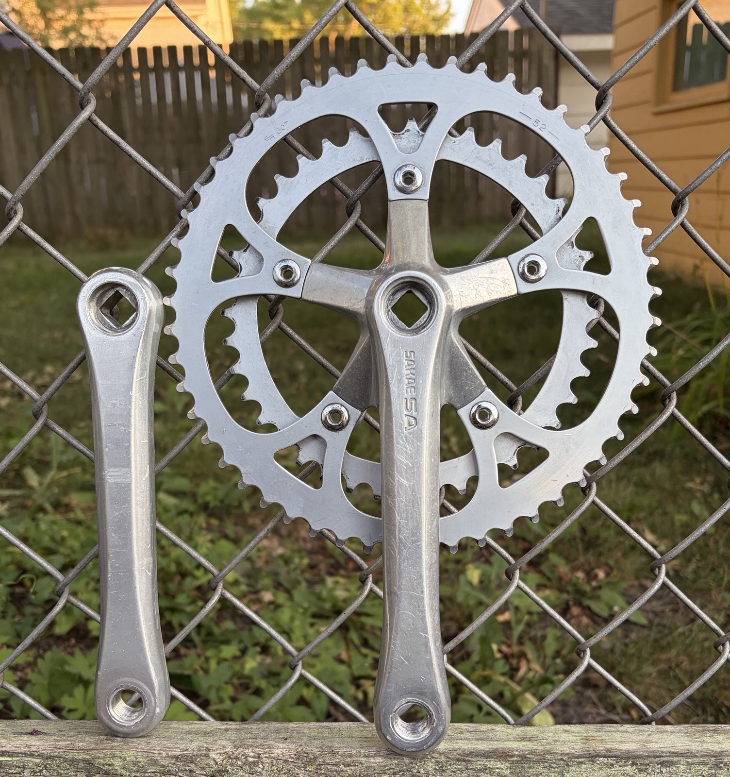 Vintage Sakae Crankset SR Bike Square Taper Crank Arms Old School 42 52 170 Maxy