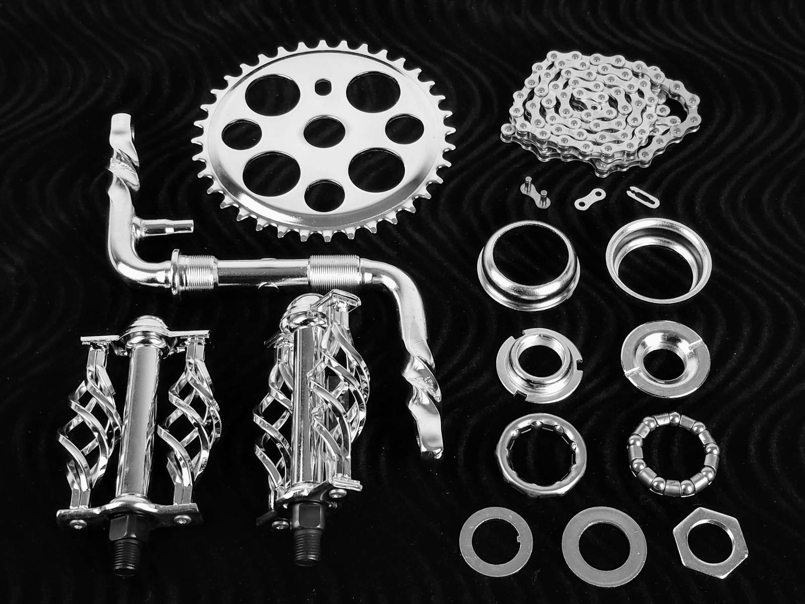 OG LOWRIDER – Twisted CRANK PKG – Lucky 7 Cage Pedal Chrome