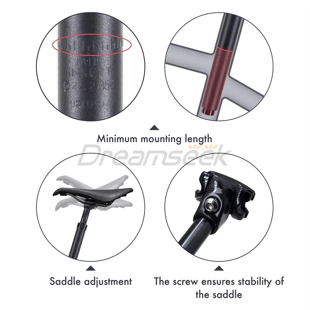 Bike Suspension Seatpost 27.2/30.9/31.6mm Seat Post Adjustable Road MTB Bicycle
