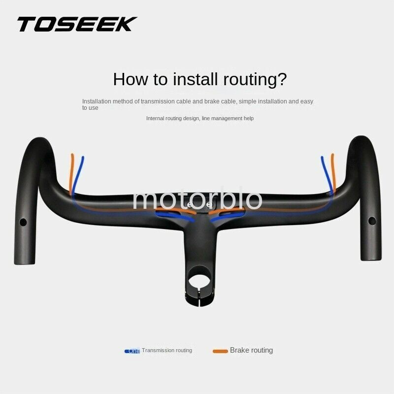 TOSEEK The One Carbon Fiber Road Bicycle Integrated Handlebar 28.6cm 440mm 120cm