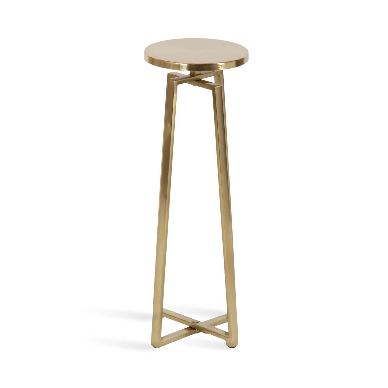 Kate and Laurel Zia Mid-Century Modern Metal Round Drink Table, 9 x 9 x 23, G…