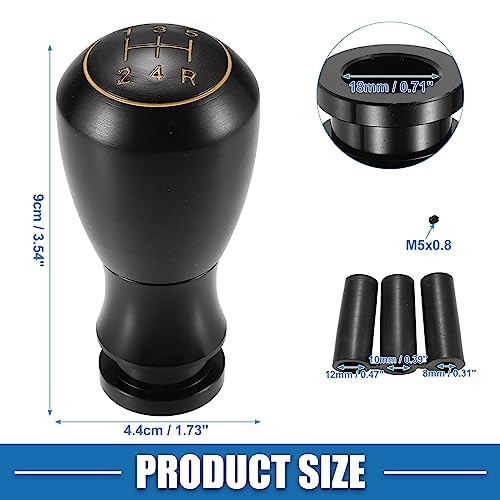 Car Truck 5 Speed Gear Shift Knob Universal 9cm 3.54″ Manual Transmission Black